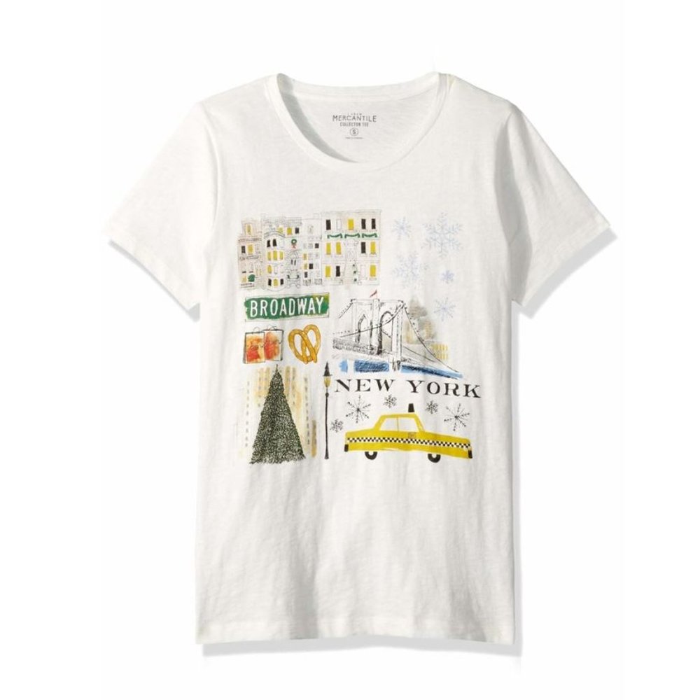 J Crew Women's New York City Winter Collector T-shirt Ivory XS Extra small NWOT